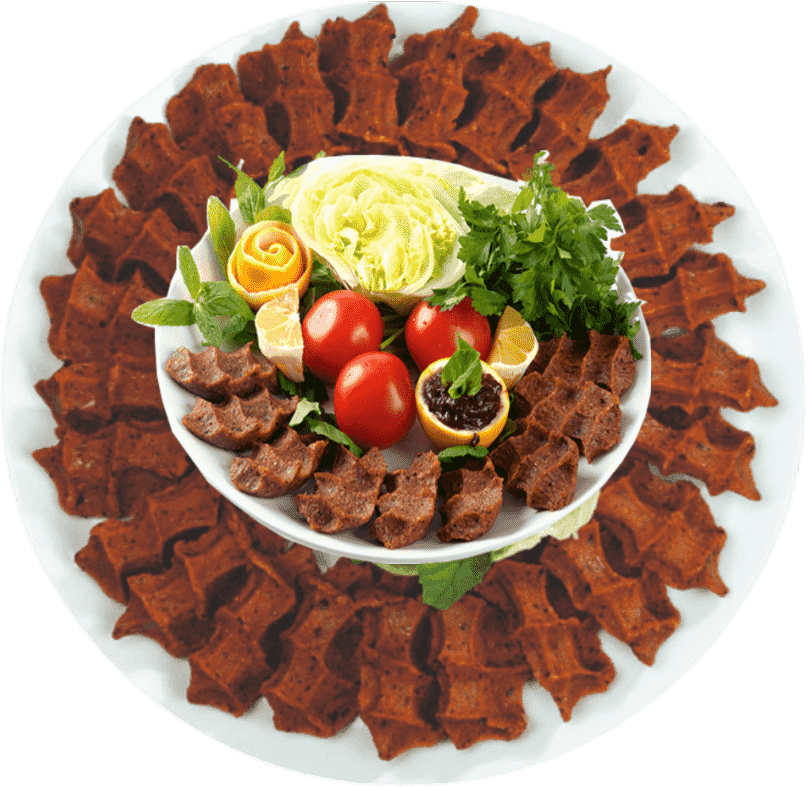 toptan çiğköfte geniş tabak sunumu üretim ve satış